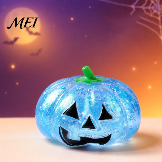 Halloween Stress Relief Balls Glitter Pumpkin Ball, Head Squeeze Toy for Anxiety Tools Relief, Creepy Fidget Party Favors Adults
