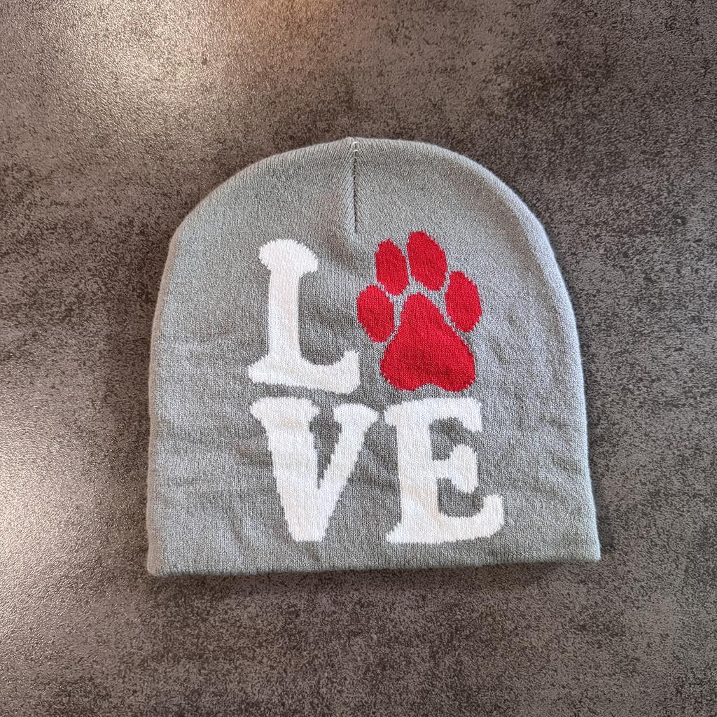 Paw Letter Dog Pattern Neutral Casual Warm Knitted Hat For Fall And Winter