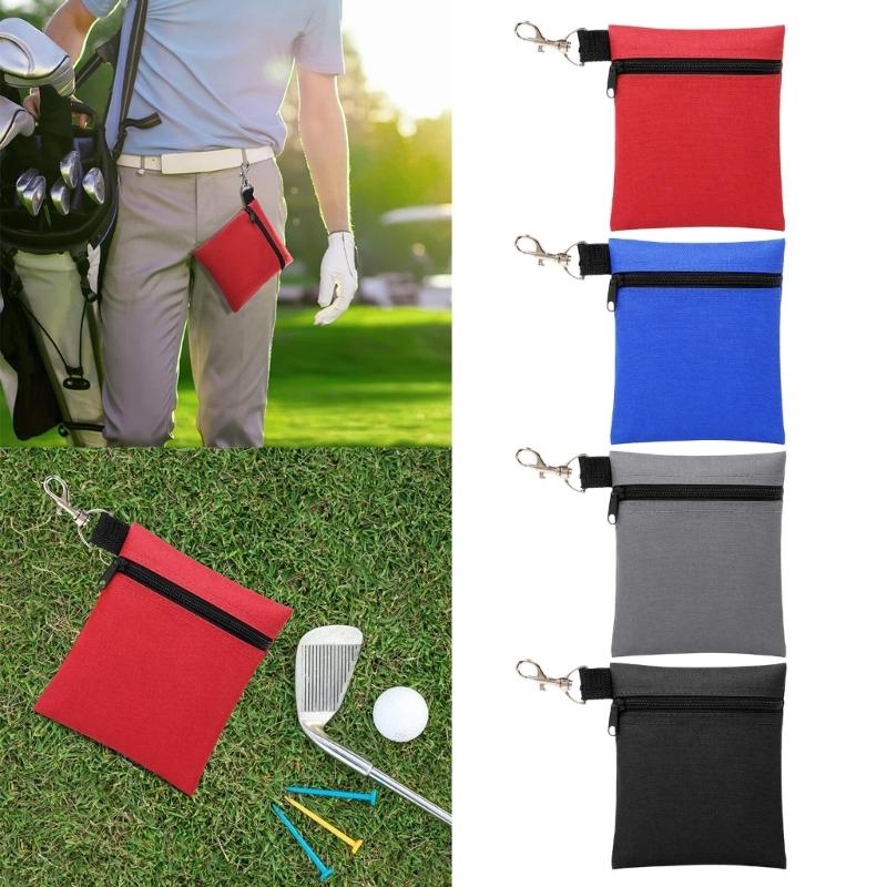Lightweight Golf Ball Bag Golf Tees Storage Pouch with Carabiner Waist Bag Small Sports Accessory Bag for Men and Women