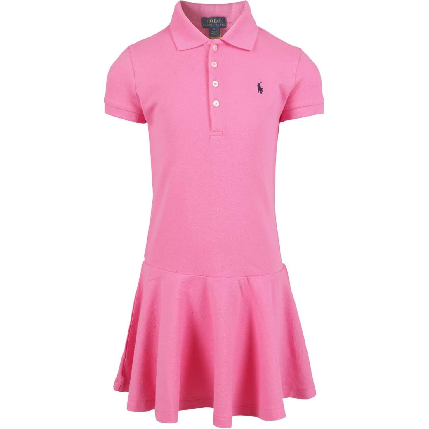 

Polo Ralph Lauren Kids однотонное платье-поло детские платья розового цвета 311624740004 XL
