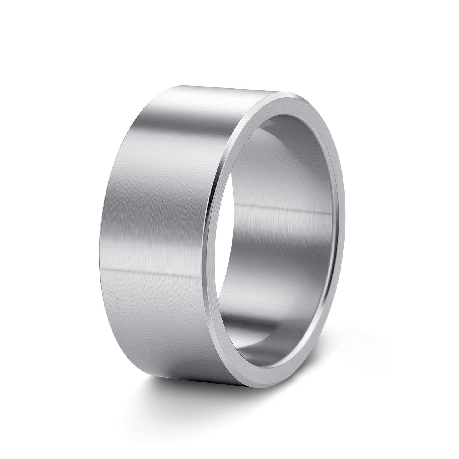 Европейско-американский стиль 2026 года, 12 мм, сверхширокое, титановая сталь, пескоструйная обработка, полированный безель, кольцо для пары, подарок. Size 8