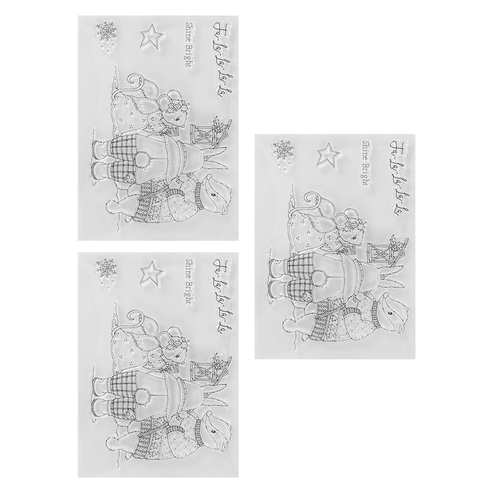 3 шт. Прозрачный штамп Безопасный Многоразовый ТПР Животная Тема Простой в использовании Широкое применение Прозрачный штамп для Альбома Карточки Конверта