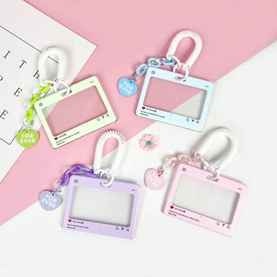 Cute Dialog Box Transparent Card Cover Student Cartoon Slider Card Pack Game Card ID Card Cover Anti-lost