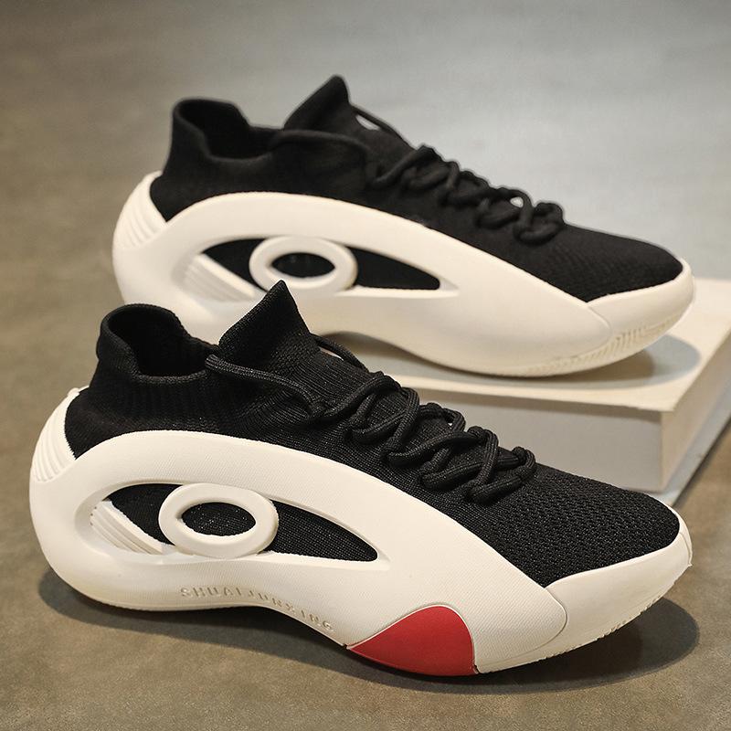 

Мужская обувь высокого класса 2025 новый летний тренд универсальная сетчатая дышащая на толстой подошве молодежная беговая спортивная повседневная обувь 44