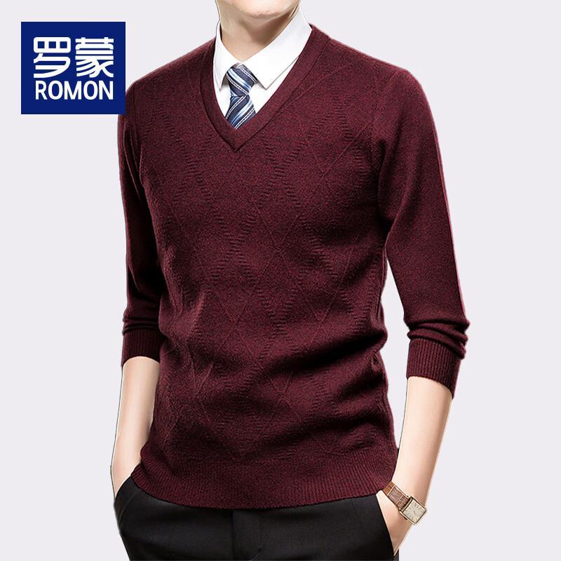 Luomeng Men s Middle-Aged V-Neck Winter Thickened Sweater LZ8000 2XL
