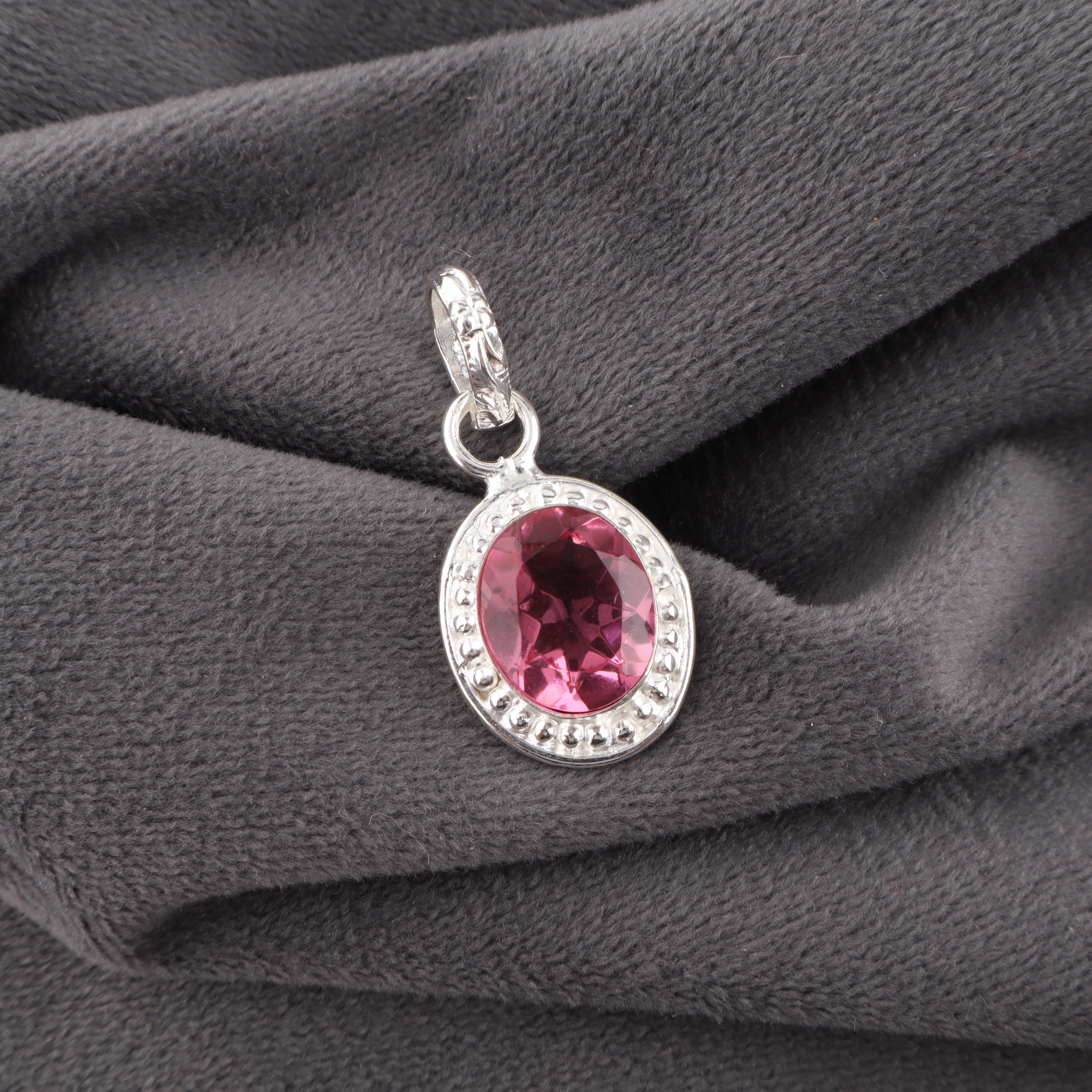 

Кулон с драгоценным камнем розовый турмалин, Ювелирные изделия ручной работы из стерлингового серебра 925 пробы, Ювелирные изделия-кулон для медитации для женщин 1.20 Inches розовый