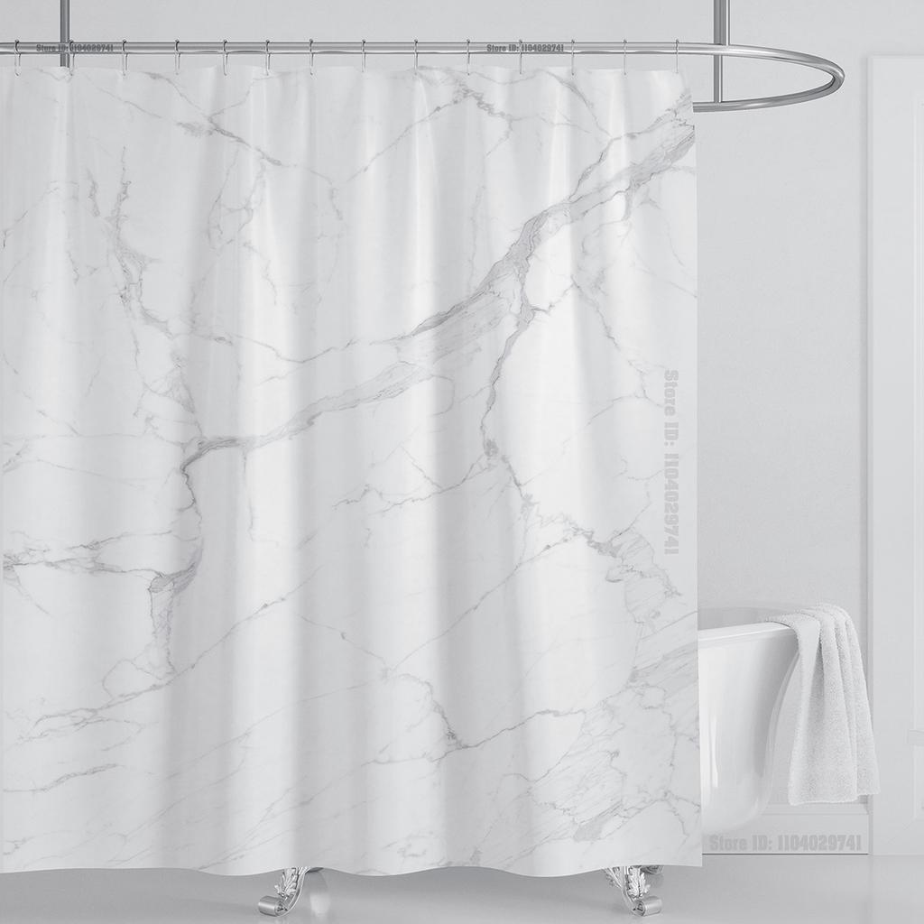 Marble Waterproof Shower Curtain Waterproof Shower Curtain for Bathroom Decor Printed Washable Shower Curtain with Hooks