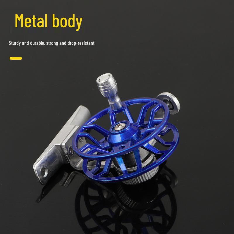 Moulinet de pêche tout métal pour la pêche à la mouche, sur glace, à la roche et au pont, avec frein avant et clip pour appât vivant