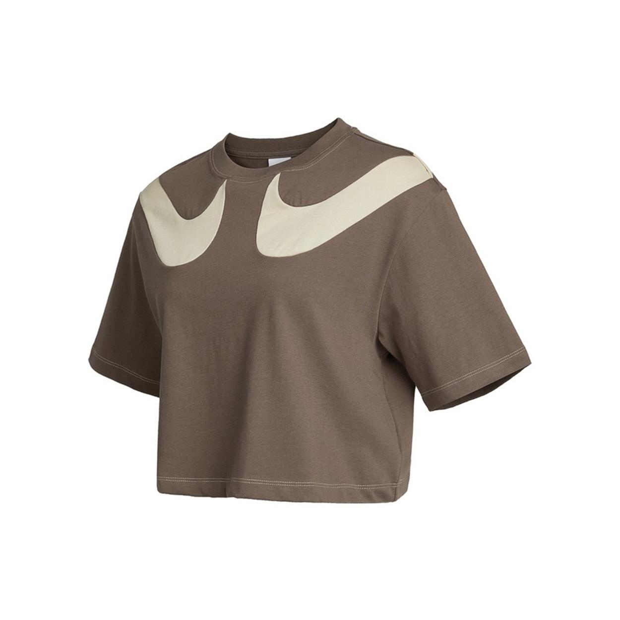 (WMNS) Nike AS W Nike Sportswear SWSH GX MOD CROP SS T IRONSTONE Women s DD5591-004 L