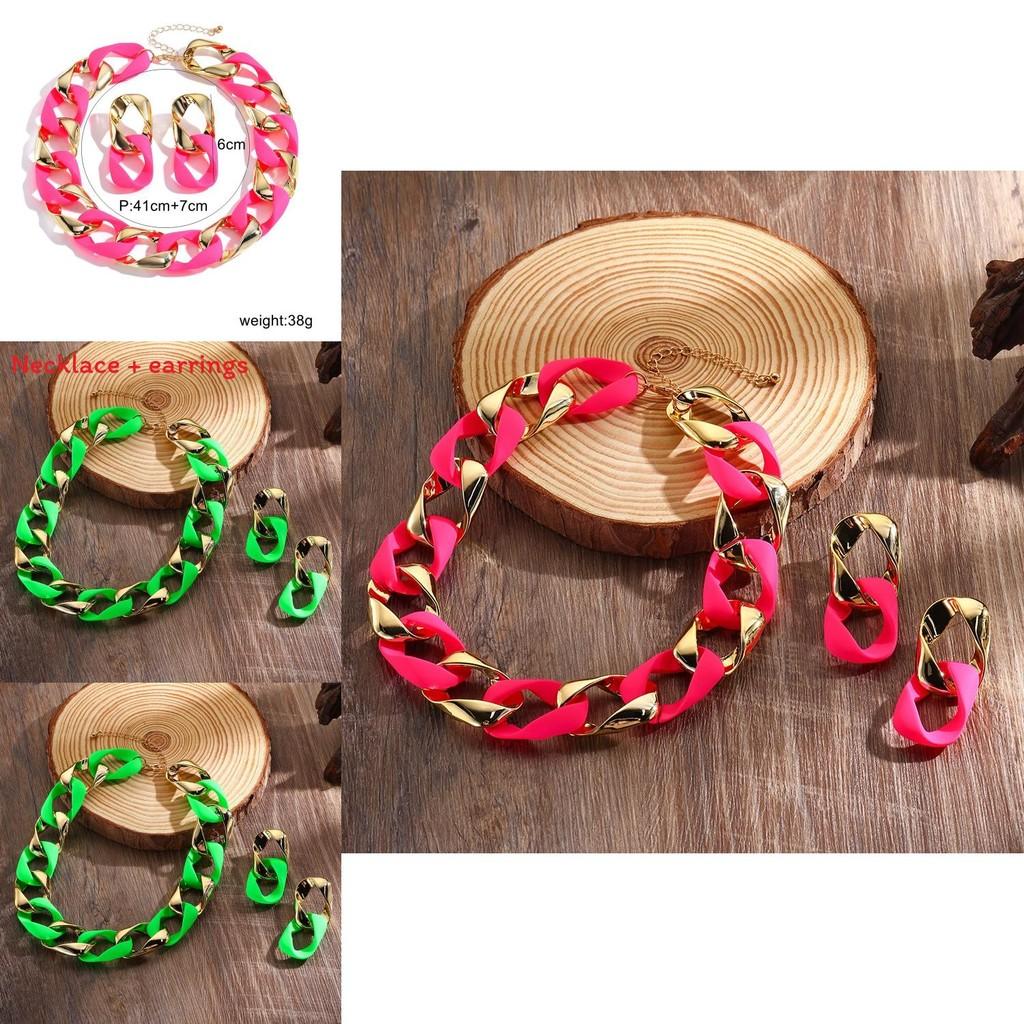 Modern Stylish Jewelry Set With Floral Pattern And Common Chain For Daily Fashion Accessories