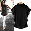 S-5XL Donna Dolcevita Maglietta Estate Manica Corta Solido Casual Tops
