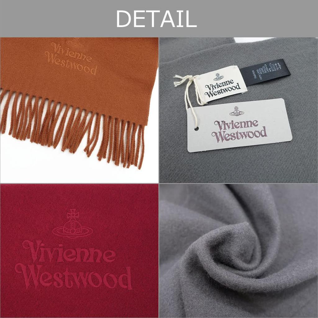 VIVIENNE WESTWOOD Scarf 81030007 C410 Cinnamon and Carrying Bag [Ribbon Wrapping, Case, Included] [Used]