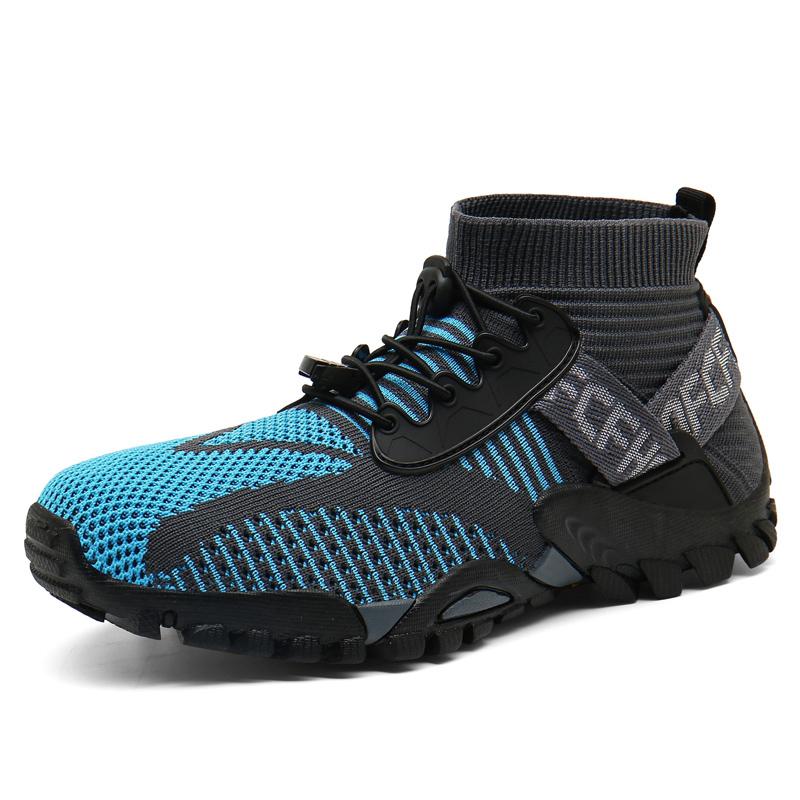 Hiking Boots Mens Outdoor Athletic Sports Trail Running Shoes High-Top Barefoot Upstream Water ShoesTrekking Climbing Sneakers