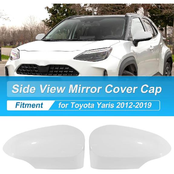 Motoforti 1 Paar Türspiegelkappe für Toyota Yaris 2012-2019 Links Rechts Außenrückspiegel Schalen Kappe Gehäuse für Toyota Yaris Weiß