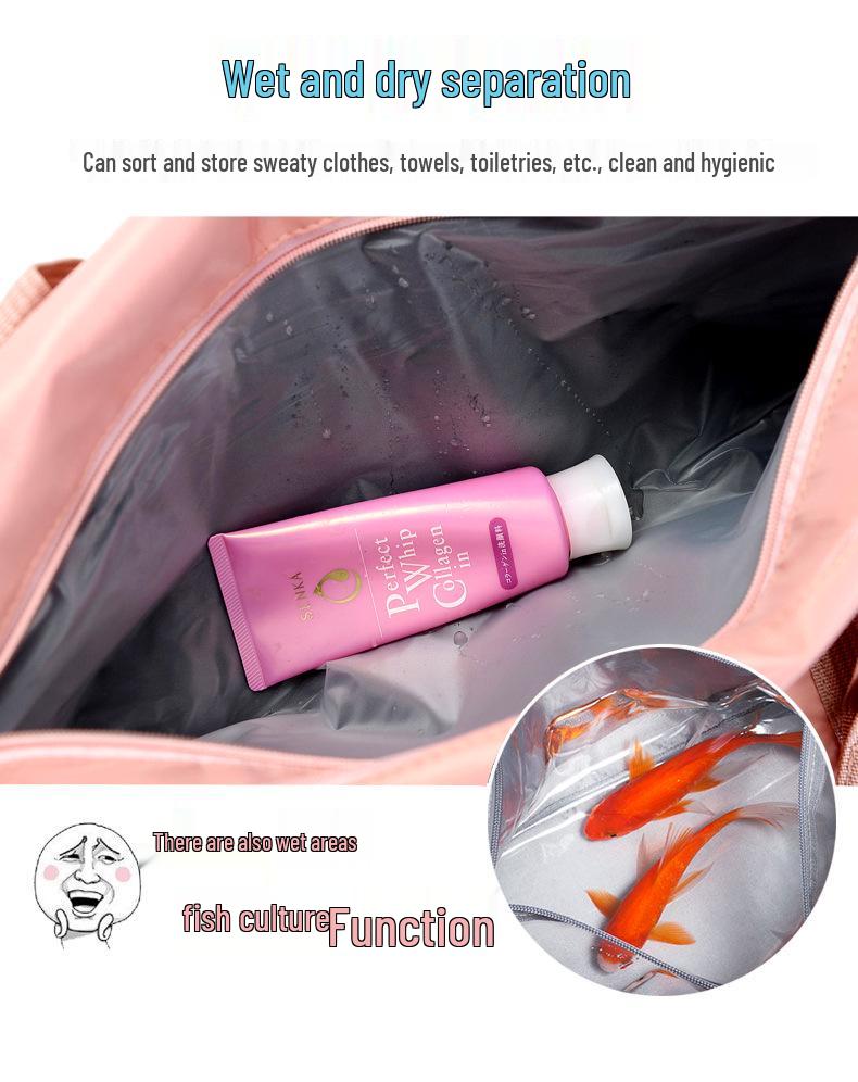 Women's Lightweight Travel Bag with Shoe Compartment - Multifunctional Gym Bag with Wet/Dry Separation