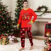 Family Matching Christmas Pajamas Set for Parents and Kids, Long Sleeve Neck Printed Pants Set