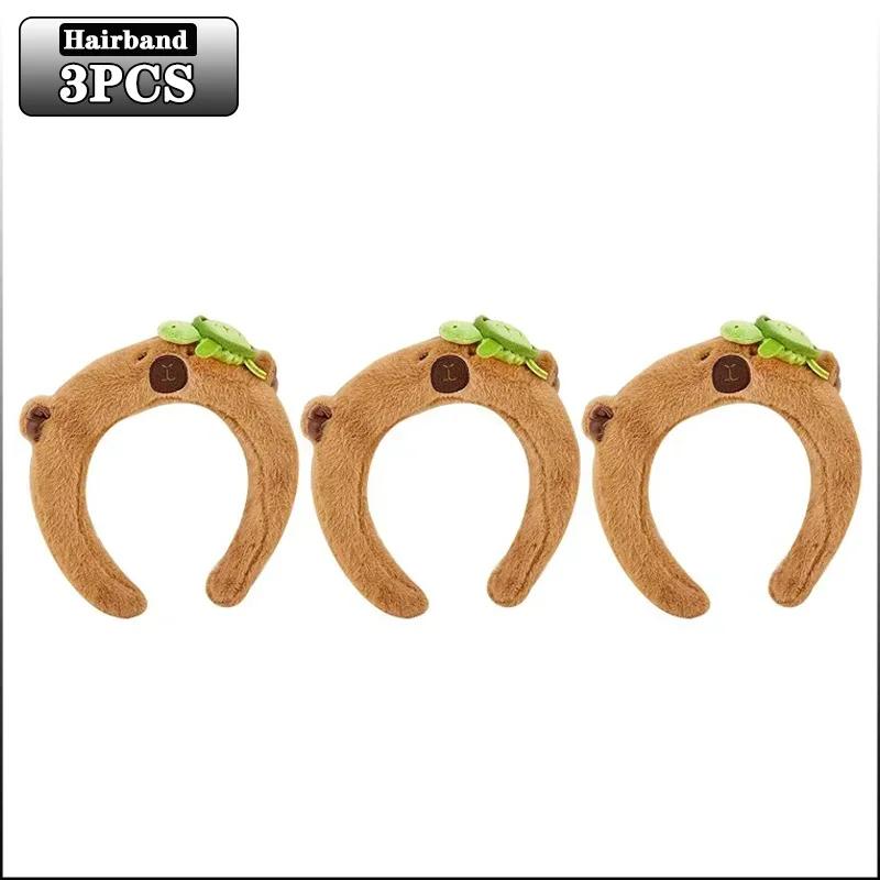 1-10PCS Plush Capybara Hair Hoop High Cranial Top Headband Cute Wash Headband Hair Accessories for Girls Kids Accessories