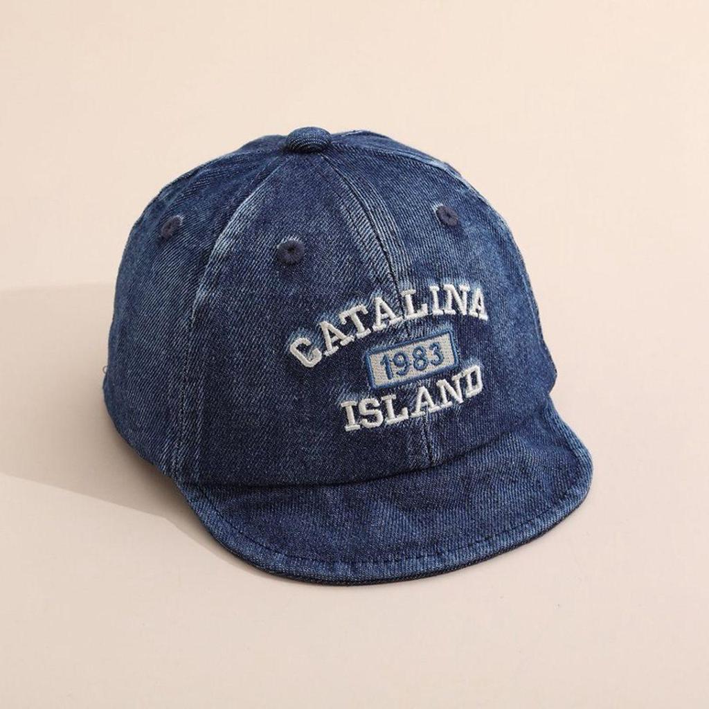 Summer Letter Embroidery Denim Baby Cap Fashion Toddler Boys Soft Brim Duck Tongue Cap Casual Outdoor Adjustable Sun Hat