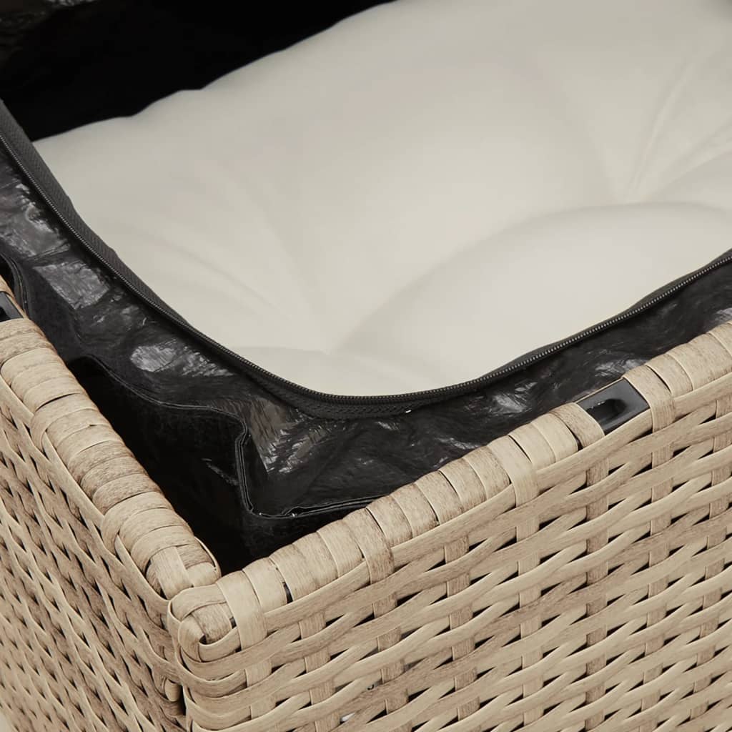Vidaxl 13-Cz. Garden Furniture Set With Cushions, Beige, Poly Rattan
