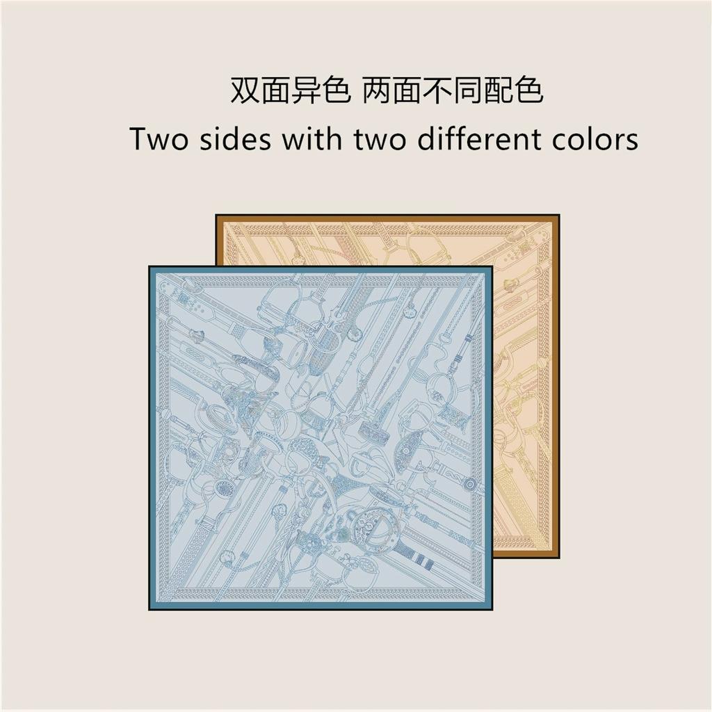 70CM Handmade Double-Side Printed Imitation Silk Scarf Roll Edge Luxury Pattern High Quality Women Scarf Wraps Echarpes Foulards