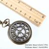 Antique Design Steampunk Clock Necklace Quartz Movement Hollow Chain Watches Flip Bronze Finish Pocket Watch Best Gift