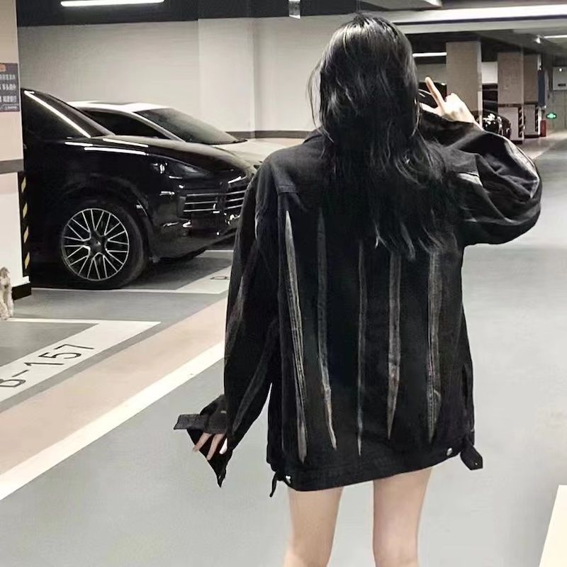 Spring And Autumn Retro Wash Denim Coat Women's Loose Jacket Top