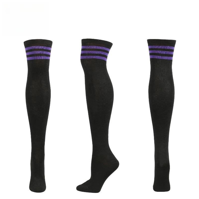 1PAIR casual three-bar knee socks dance versatile stockings jacquard breathable high tube women's socks