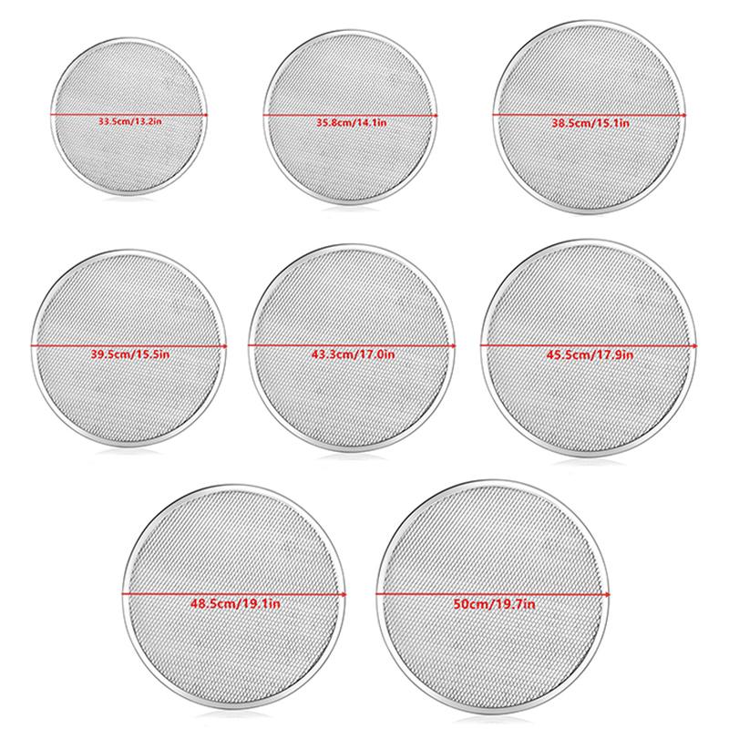 Ekran do pizzy 6-20 cali, forma metalowa, siatka metalowa, nieprzywierająca blacha do pieczenia, nowa, bezszwowa, stop aluminium, siatka metalowa, naczynia do pieczenia, narzędzia kuchenne do pizzy