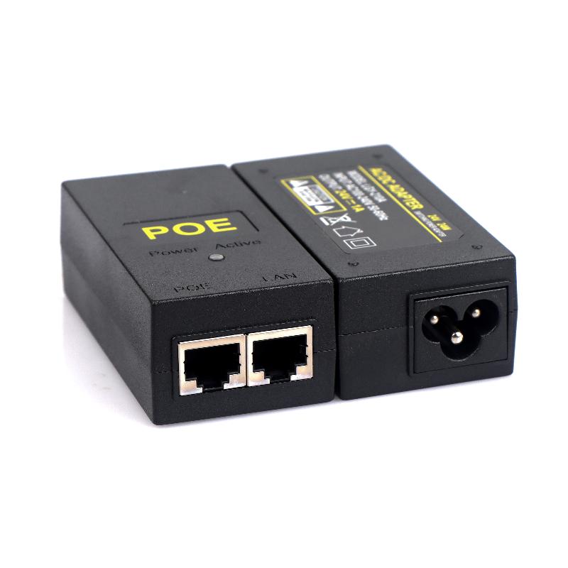 1Pcs Desktop Poe Power Injector Ethernet Adapter Surveillance Cctv For Ip Camera Power Supply 24V 1A 48V 0.5A 24W