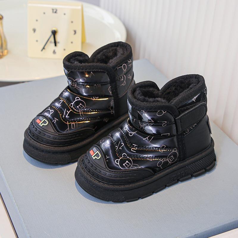 Dziewczęce antypoślizgowe śniegowce zimowe dziecięce polarowe ocieplane duże bawełniane buty nowe chłopięce buty zimowe na miękkiej podeszwie