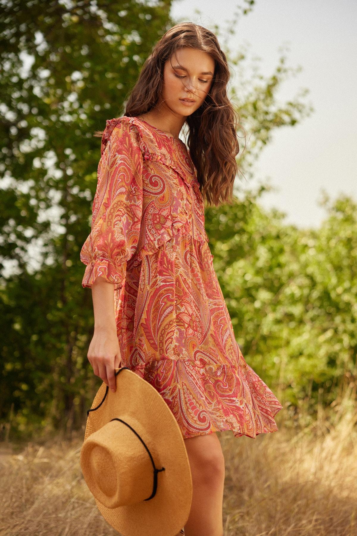 

Платье - Коричневое - Прямое