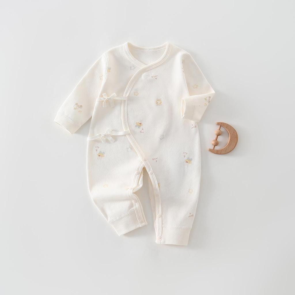 Newborn Pure Cotton Butterfly Jumpsuit, 0-3 Months, Class A, All Seasons