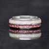 8Mm Stainless Steel Ring Couple Pink White Shiny Ring Ring Hand Jewelry