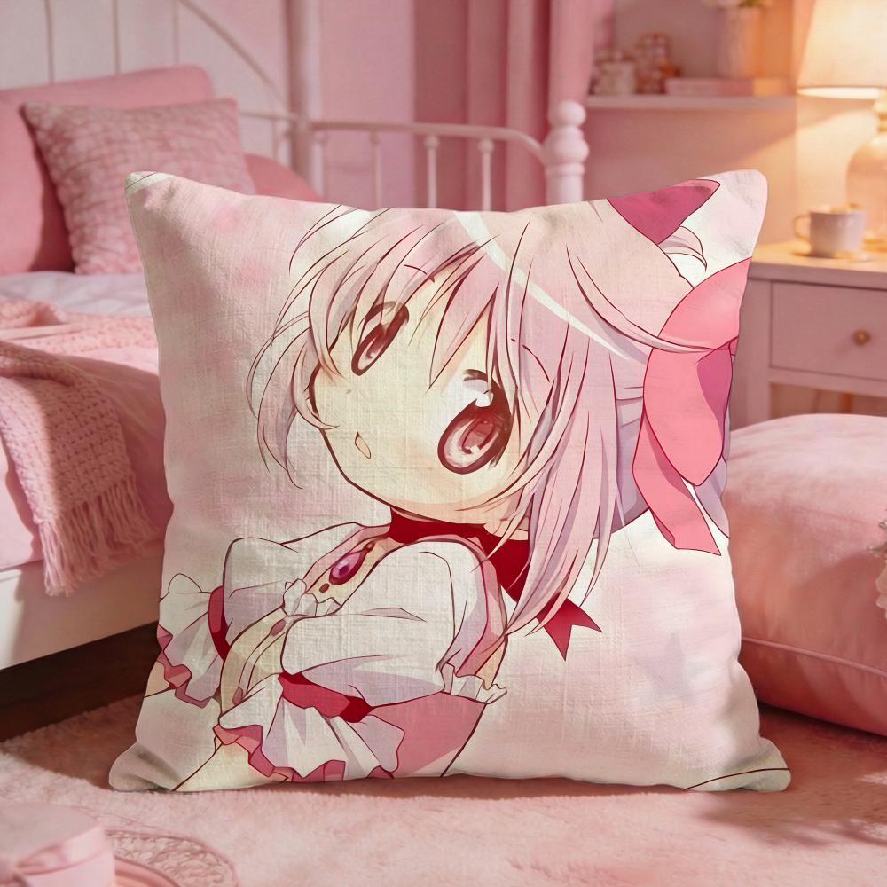 PPuella Magi Madoka MMagicas Cushion Cover Premium Comfort Reversible Pillow Cove -Two In One Design For Any Room & Car Interior