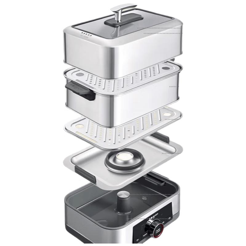 Donlim DL-1005 12L Stainless Steel Electric Steamer & Multi-Cooker CN plug (adapter included)