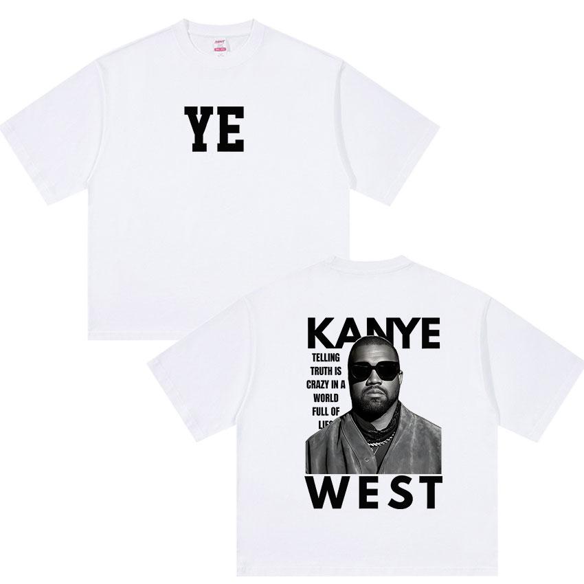 GUOYAN TOP Rapper Kanye West Ye Tour Album 2026 Grafisch T-shirt Heren Vintage Oversized Katoenen T-shirts Hiphop Kleding T-shirt Streetwear S