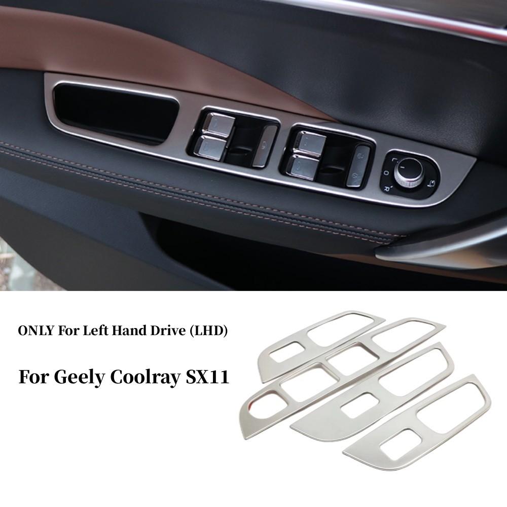 For Geely Coolray SX11 2018-2023 Car Window Button Glass Lifting Switch Panel Cover Door Armrest Knob Frame Sticker Accessories
