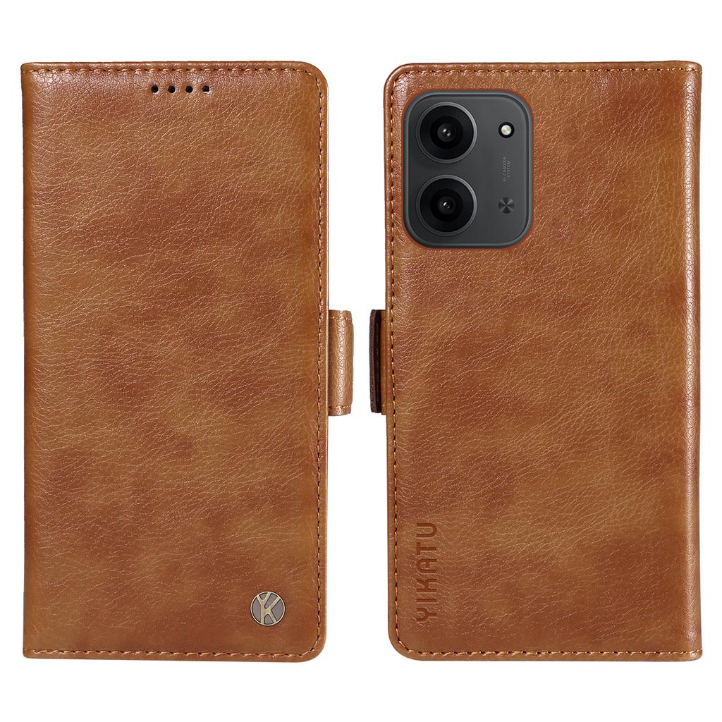 For Xiaomi Redmi 15C 4G (171mm) Case YIKATU YK-007 Litchi Texture PU Leather Wallet Phone Cover