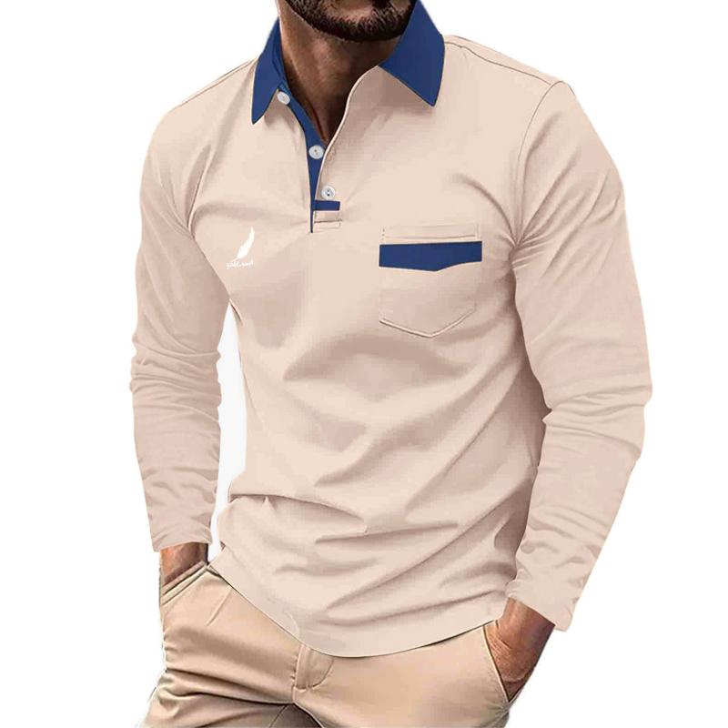 Pánská polokošile s dlouhým rukávem jaro a podzim business casual