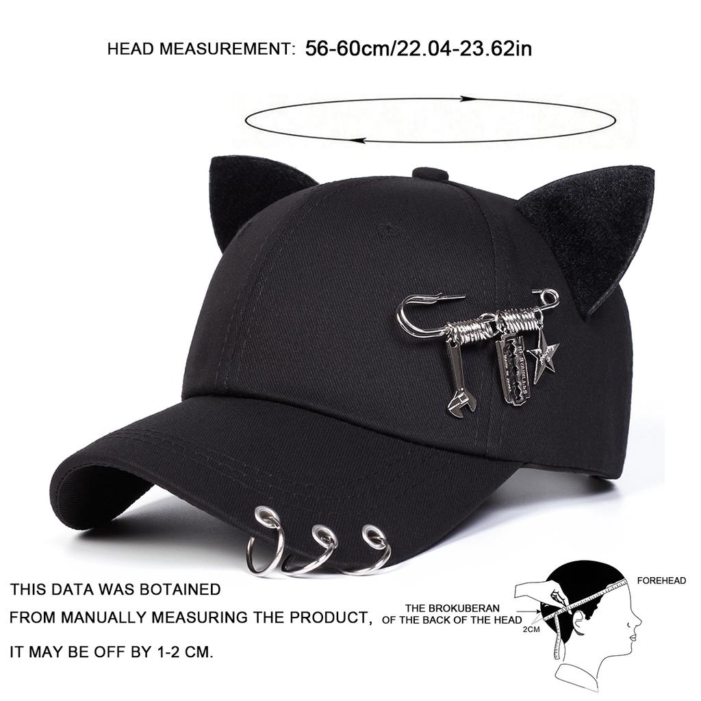 Five Blade Wrench Star Pointed Cat Ear Baseball Cap Women Cute Outdoor Travel Hat Fashion Hiphop Hats Outdoor Sun Protection Versatile Caps