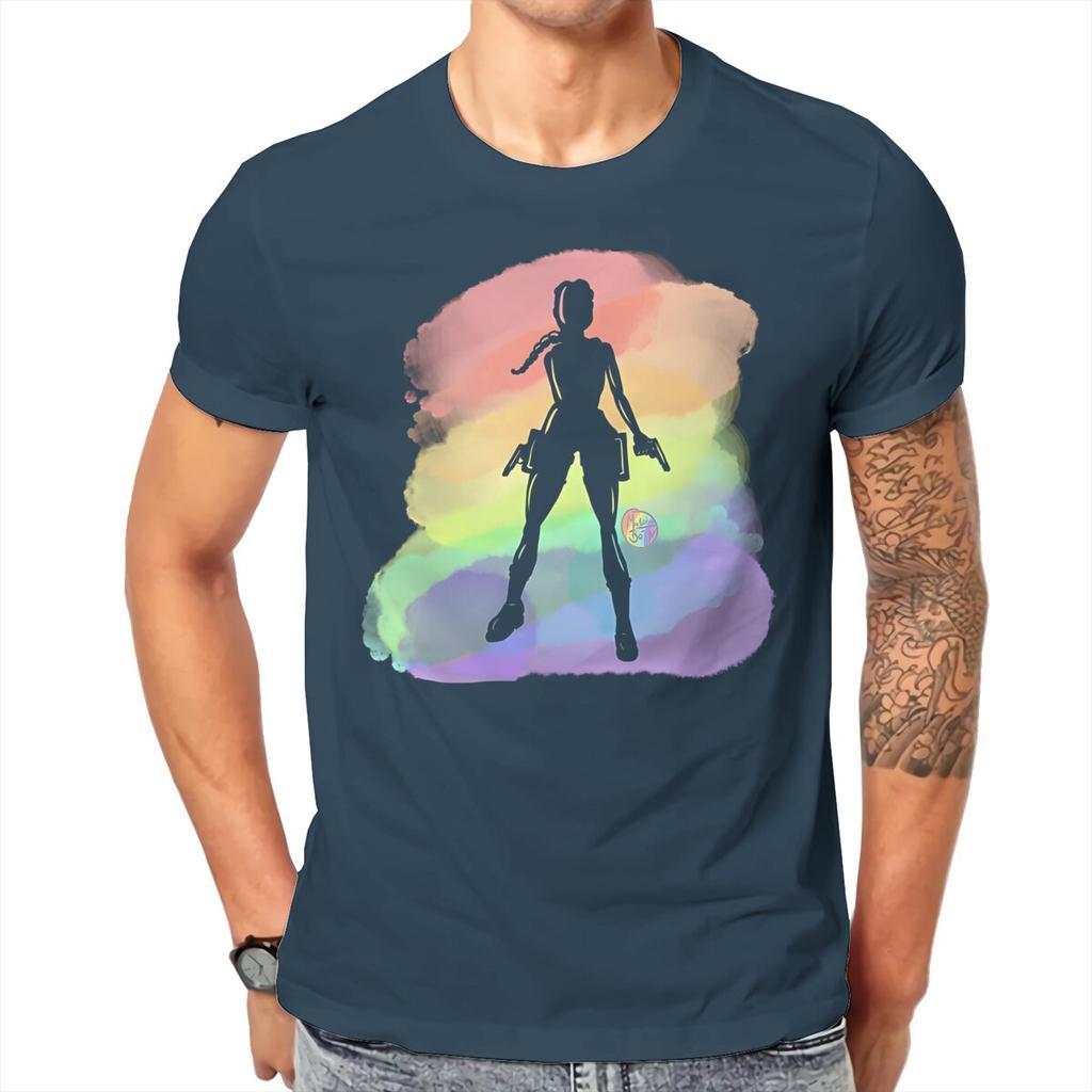 Tomb Raider Game Lara Croft Pride Tshirt Graphic Unisex Tops Vintage Punk Summer Cotton Streetwear Harajuku T Shirt