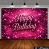 2D Pink Sparkle Bokeh Birthday Backdrop Banner Happy Birthday Party Photo Booth Background