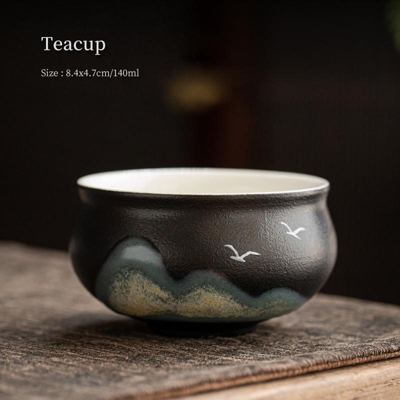 140ml Japanese Style Ceramic Tea Cup Landscape Kung Fu Tea Set