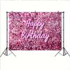Happy Birthday To the Photography Background of the Pink Glittering Square In Lofaris, Decorated with Polyester Background Fabri