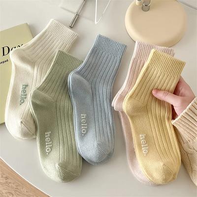 New Spring Summer Cute Women's Socks Japanese Fashion Female Cotton Socks Soft Breathable Absorb Sweat Fresh Sport Socks