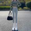 Simple High-waisted Elastic Small-footed Jeans for Women's Autumn and Winter 2025 New Thin and Slim Small Pencil Pants
