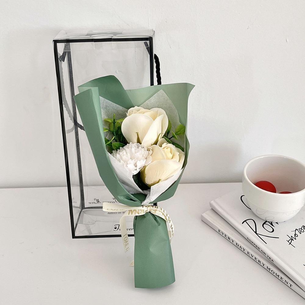 New No Fading 3 Heads Artificial Rose Bouquet Simulated with Packaging Box Simulated Flowers Wedding Gifts Valentine's Day