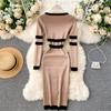 New Autumn Knitting Sweater Dress Women Solid Knitted Sexy Bandage Sheath Bodycon Sundress
