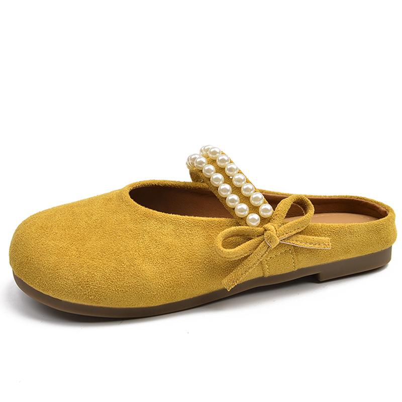 Thick-soled small fragrant Birkenstock shoes bag head half slippers women's outer wear 2025 new summer one pedal Mary Jane cool slippers