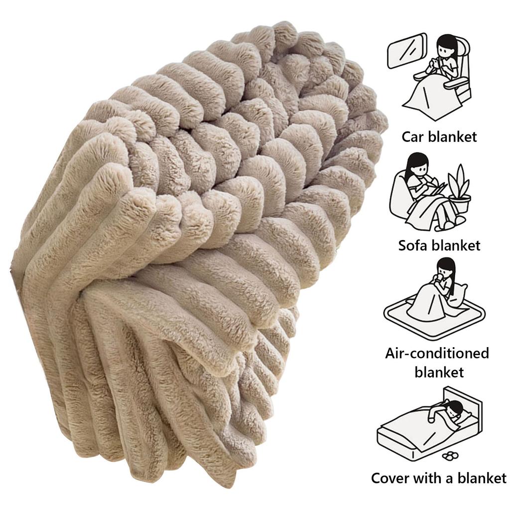 Reversible Faux Rabbit Fur Throw Blanket for Couch 60x40 Inches Fluffy Faux Fur Throw Blanket for Bed Sofa Chair Home Decor